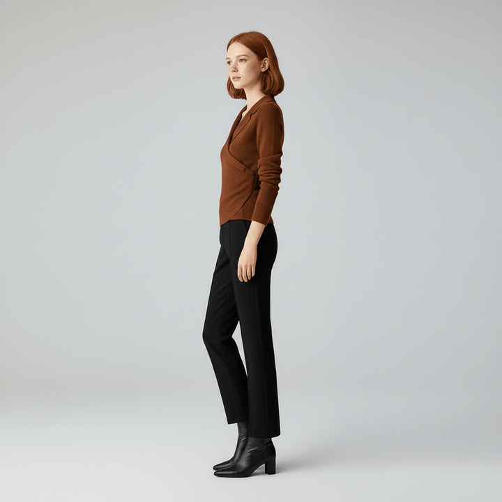 Pullover Mit Drapiertem V-Ausschnitt - Catharina