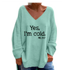 Damen Oversize-Pullover mit V-Ausschnitt & Muster – Alenia