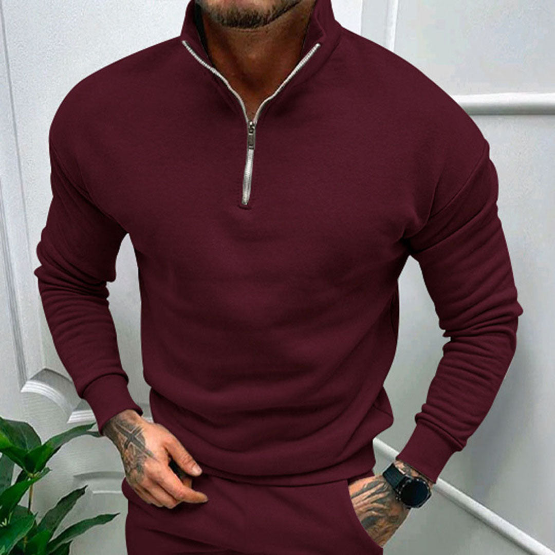 Herrenpullover mit halbem Reißverschluss – Matteo