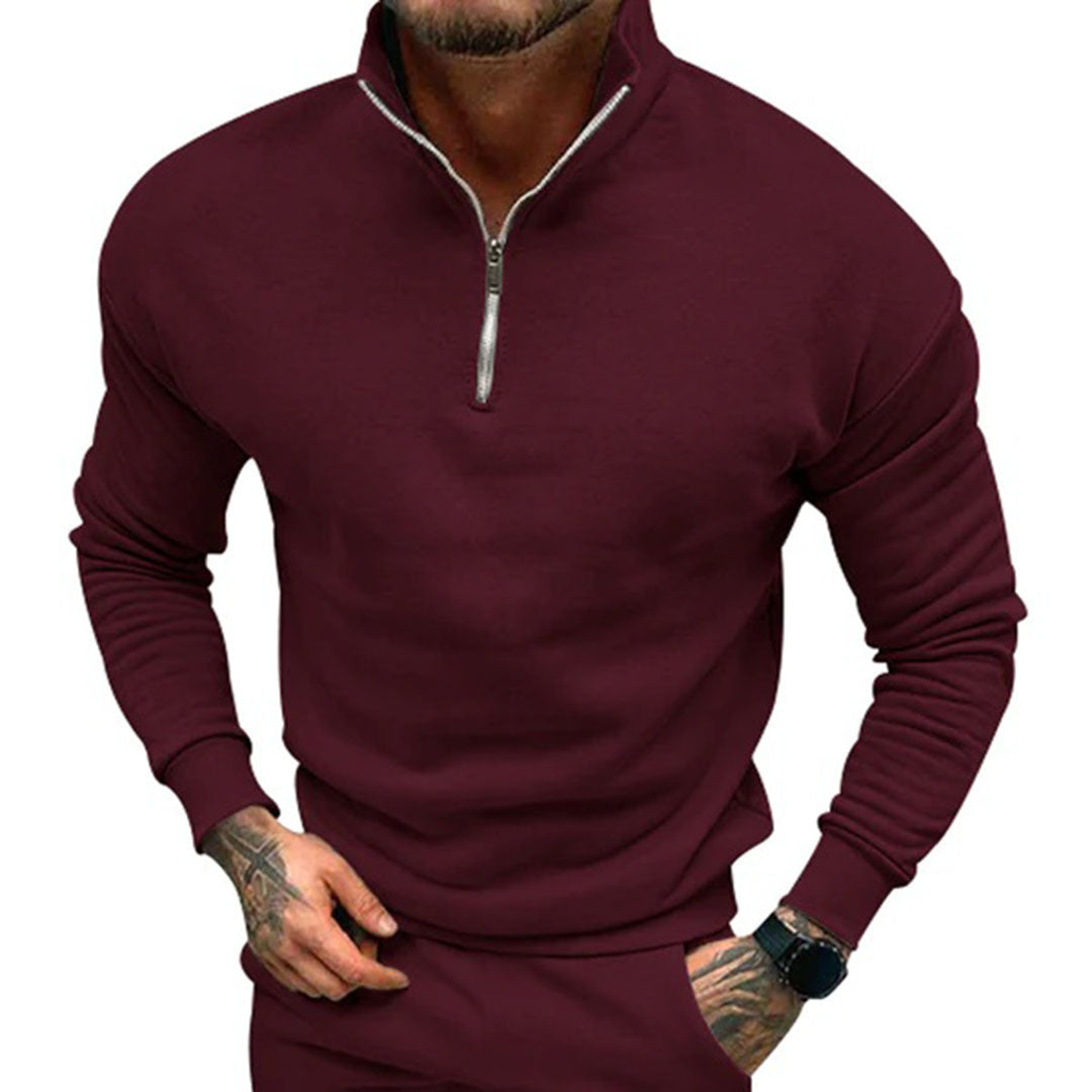 Herrenpullover mit halbem Reißverschluss – Matteo