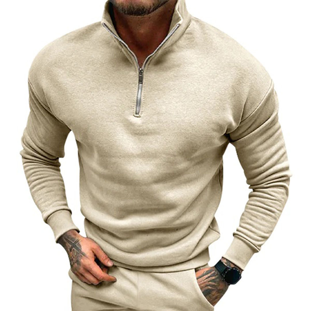 Herrenpullover mit halbem Reißverschluss – Matteo