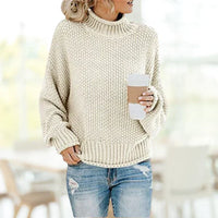 Relaxed Roll-Neck Knitted Jumper For Women - Nellie