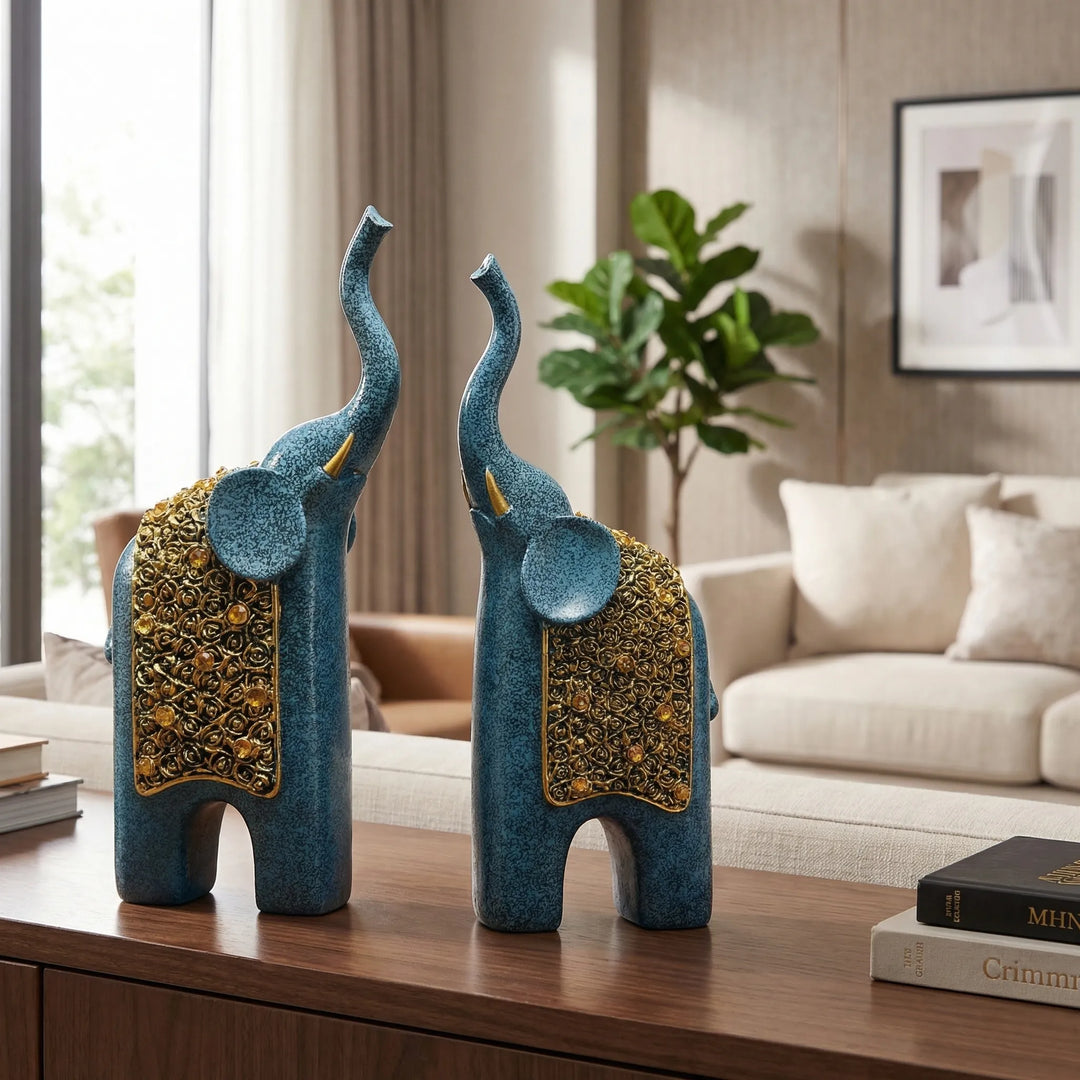 Retro Olifantenfiguren In Vintage Stijl - Trunkova