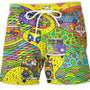 Retro Print Drawstring Swim Shorts - Caleb