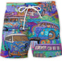Retro Print Drawstring Swim Shorts - Caleb