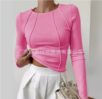 Ribbed Fitted Long Sleeve Crop Top - Kimberly