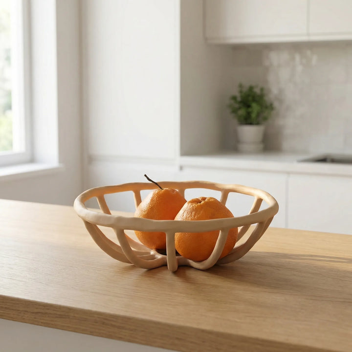 Ronde Open Fruitmand Met Gebogen Pootjes - Baskethome
