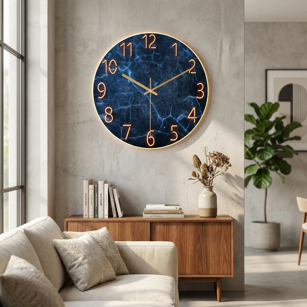 Runde, Moderne Wanduhr - LuminaraClock