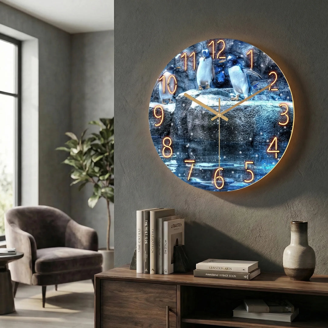Runde, Moderne Wanduhr - LuminaraClock