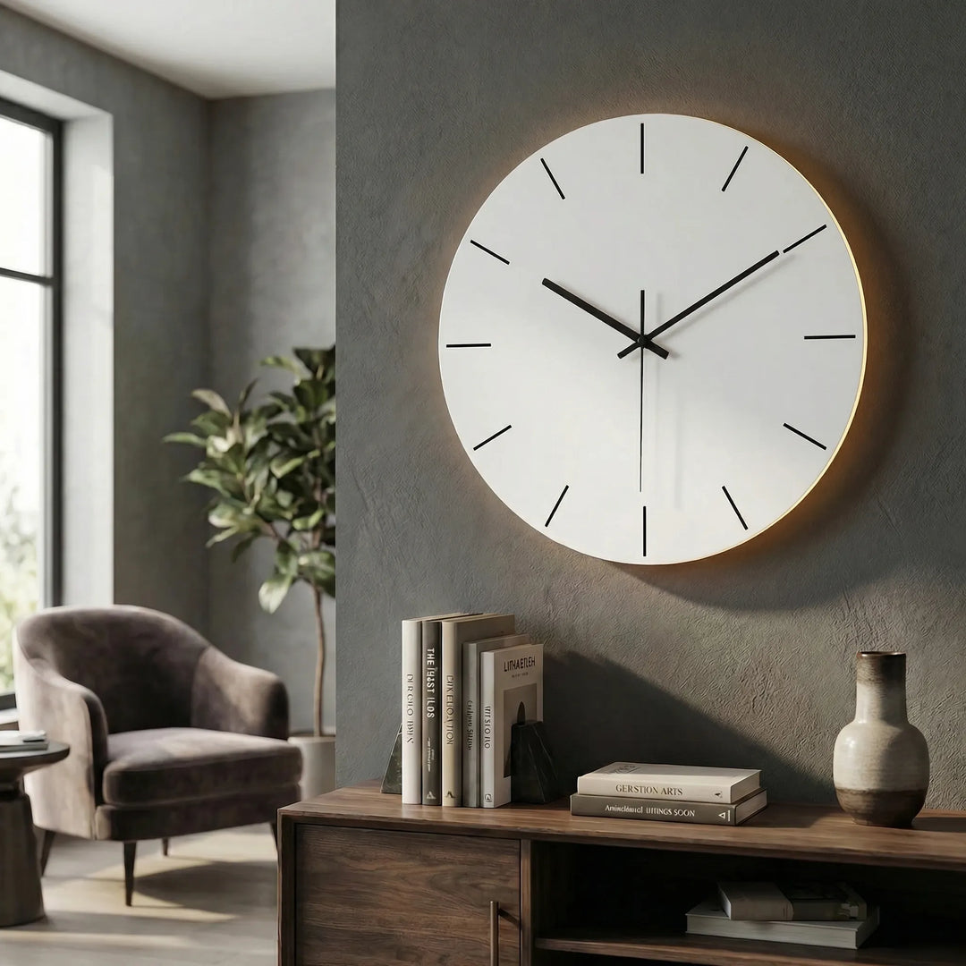 Runde, Moderne Wanduhr - LuminaraClock