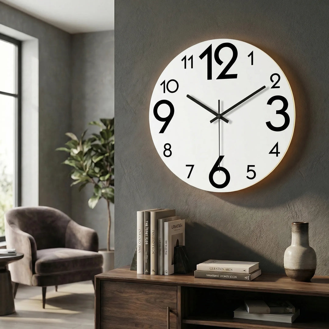 Runde, Moderne Wanduhr - LuminaraClock