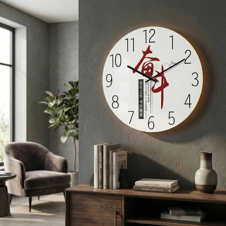 Runde, Moderne Wanduhr - LuminaraClock