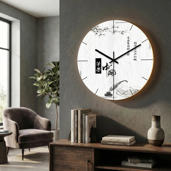 Runde, Moderne Wanduhr - LuminaraClock