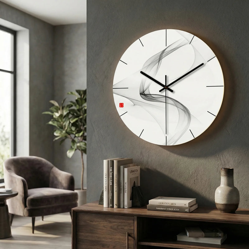 Runde, Moderne Wanduhr - LuminaraClock