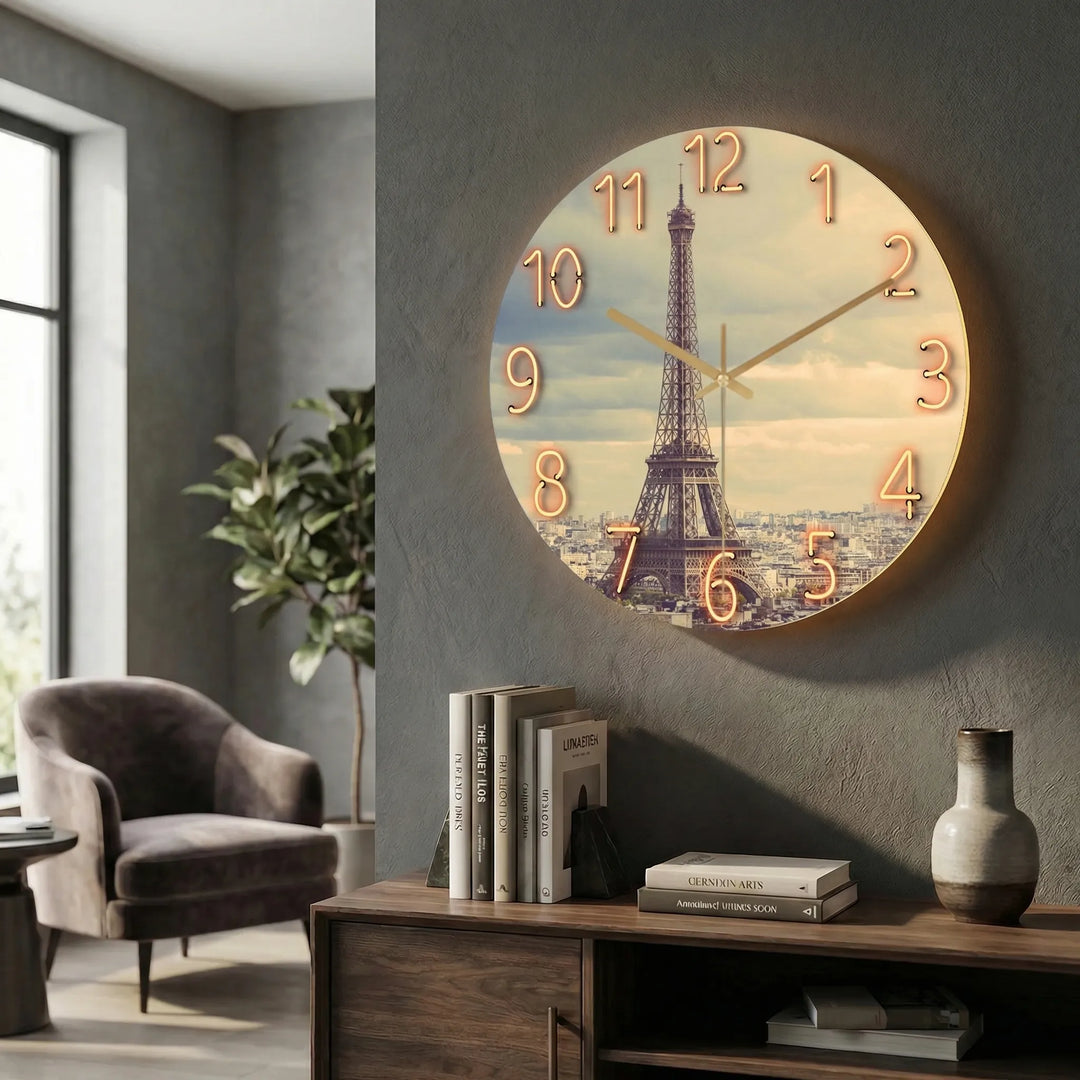 Runde, Moderne Wanduhr - LuminaraClock