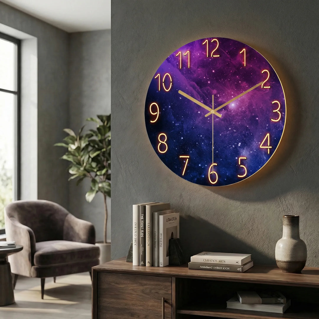Runde, Moderne Wanduhr - LuminaraClock