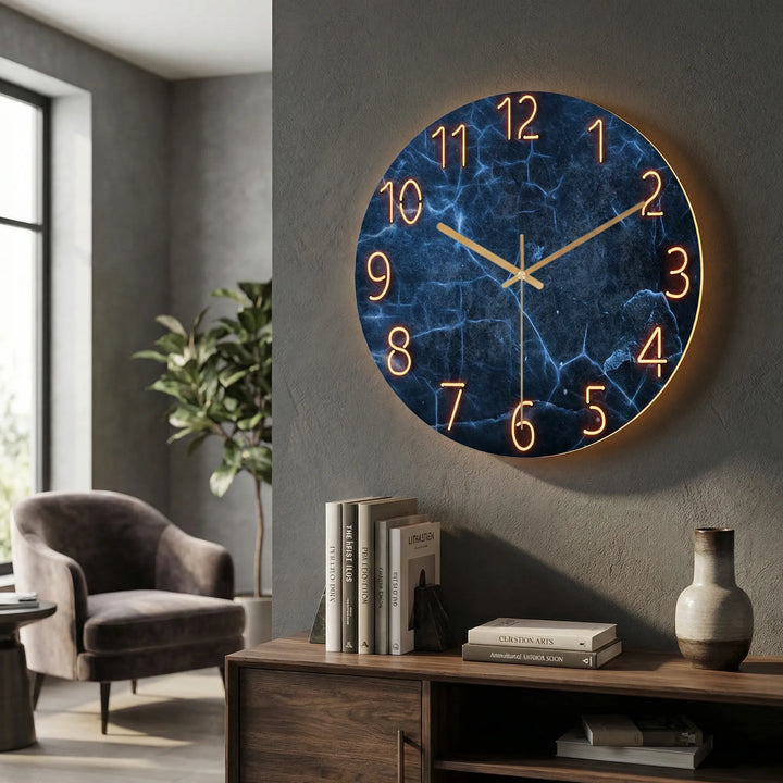 Runde, Moderne Wanduhr - LuminaraClock
