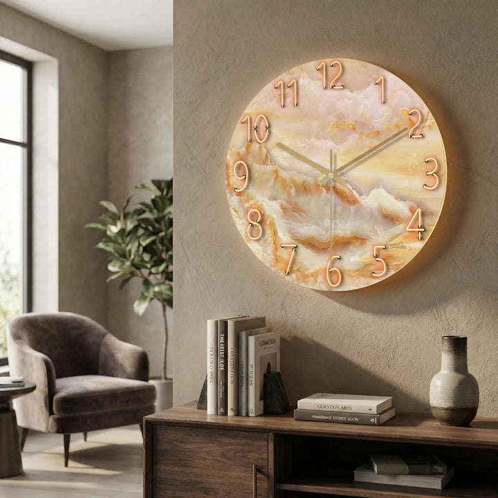 Runde, Moderne Wanduhr - LuminaraClock