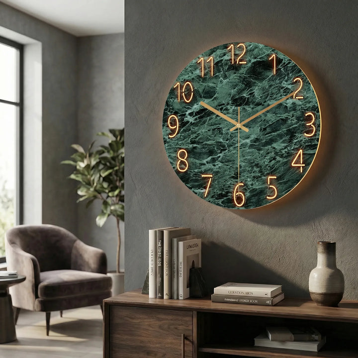 Runde, Moderne Wanduhr - LuminaraClock
