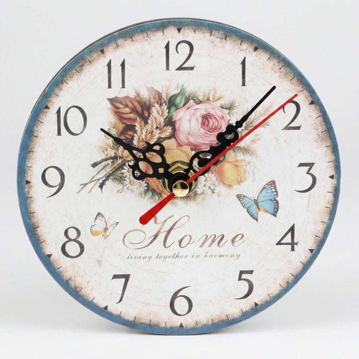 Runde Wanduhr Mit Blumen - Floriwell