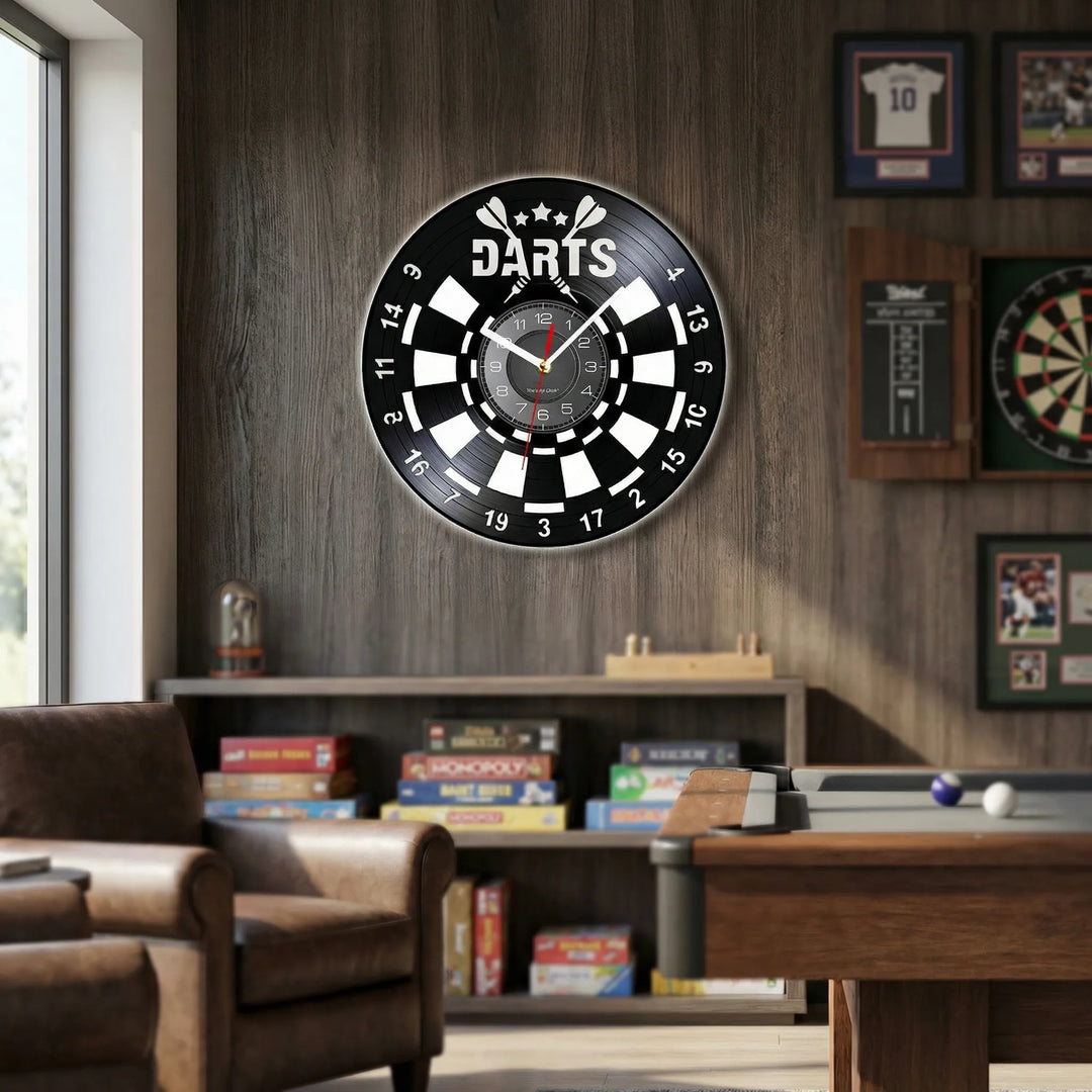 Runde Wanduhr Mit Dart-Motiv - Dartorio