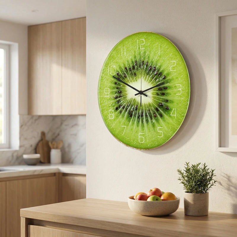 Runde Wanduhr Mit Fruchtmotiv - KiwiLume