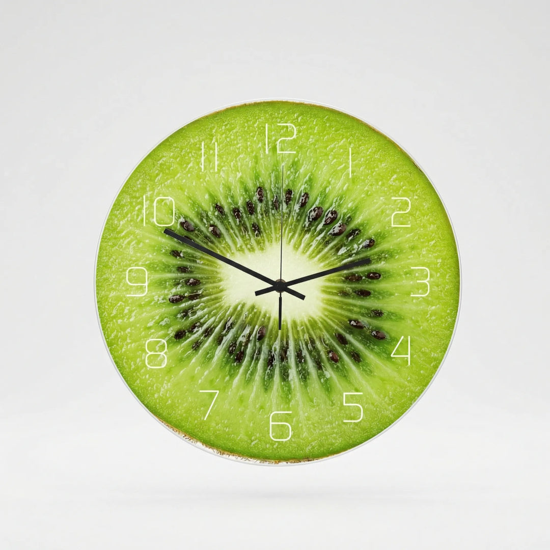 Runde Wanduhr Mit Fruchtmotiv - KiwiLume