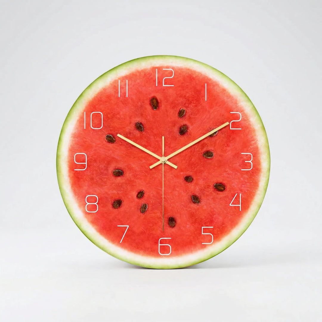 Runde Wanduhr Mit Fruchtmotiv - KiwiLume