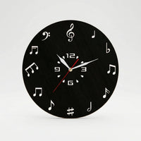 Runde Wanduhr Mit Notenmotiv - Melodiqueo