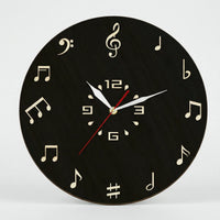 Runde Wanduhr Mit Notenmotiv - Melodiqueo