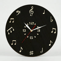 Runde Wanduhr Mit Notenmotiv - Melodiqueo