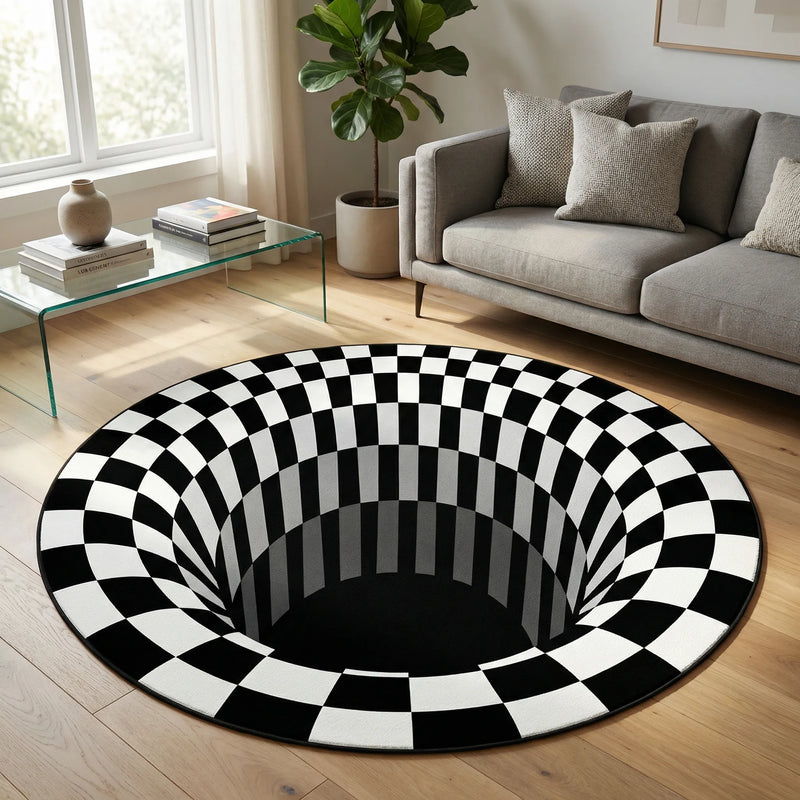 Runder 3D-Illusionsteppich - Vortique
