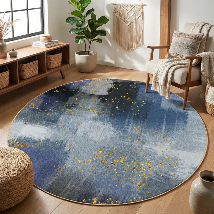 Runder Abstrakter Boho-Teppich - Auralune
