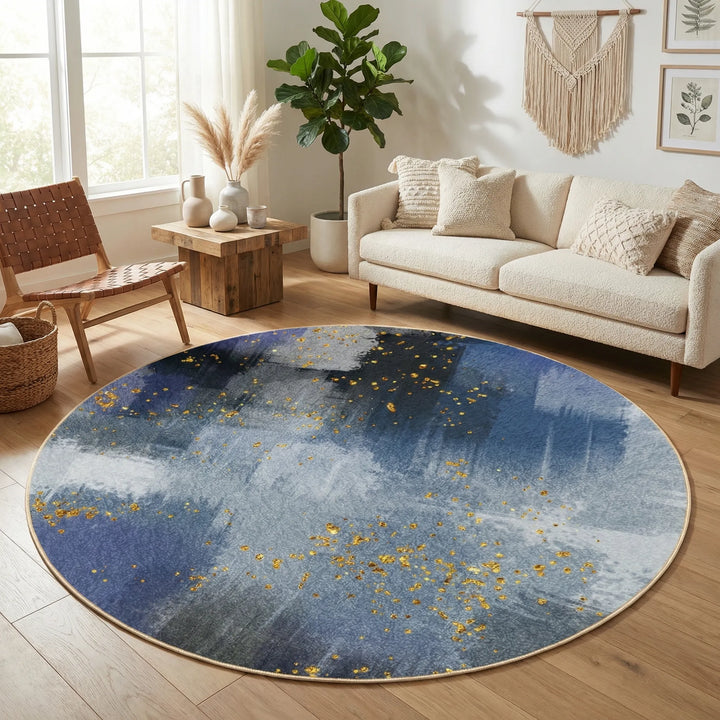 Runder Abstrakter Boho-Teppich - Auralune
