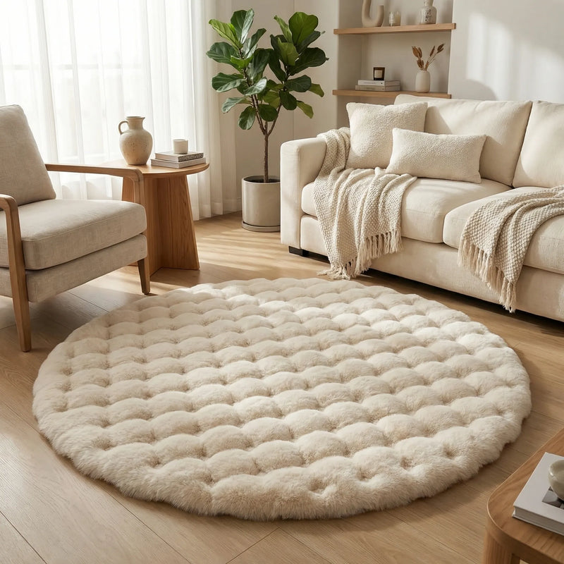 Runder Flauschiger Teppich - Plushory