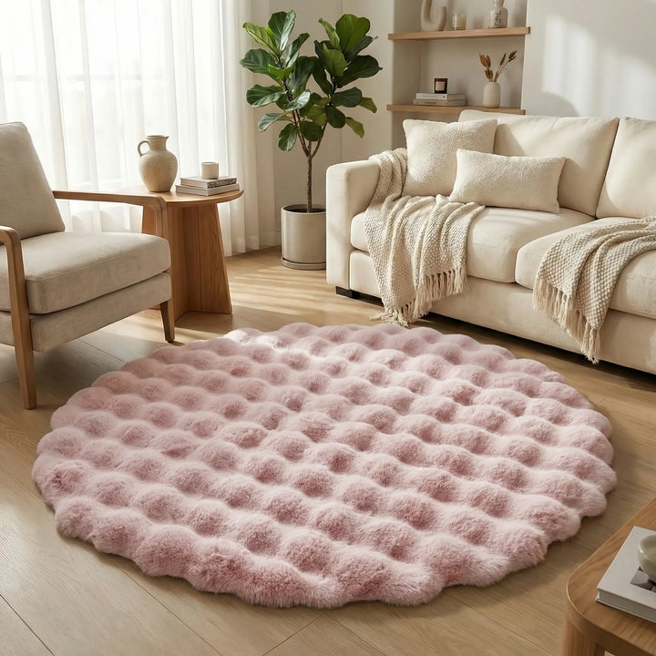 Runder Flauschiger Teppich - Plushory