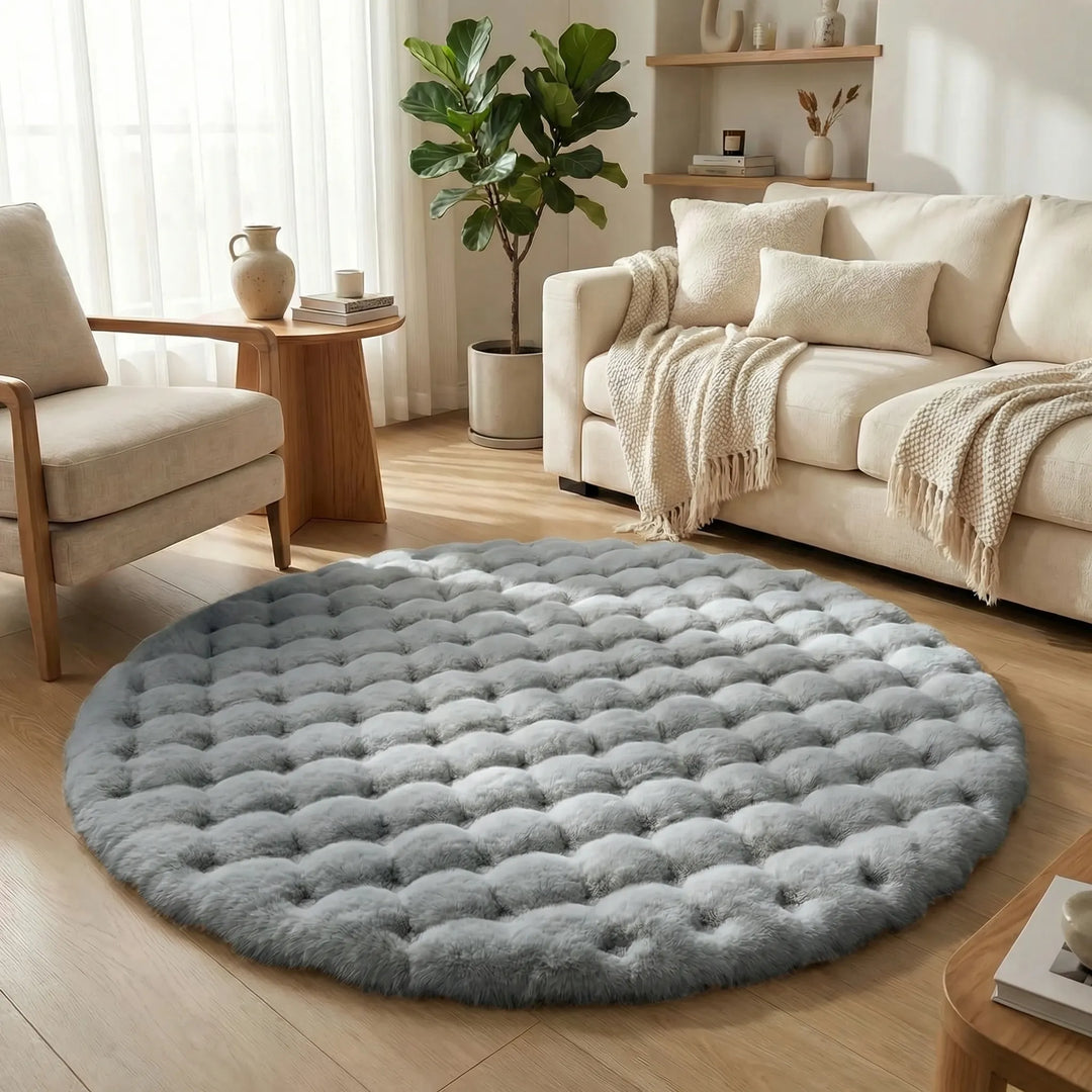 Runder Flauschiger Teppich - Plushory