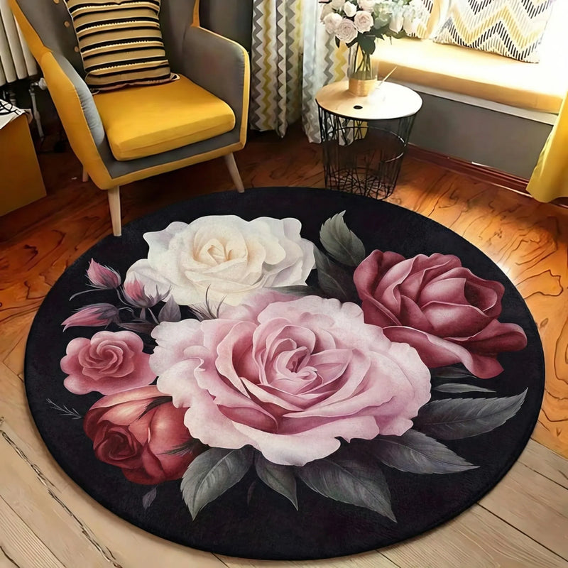 Runder Teppich Mit Blumenmuster - FloriqueRond