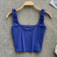 Rugloser Crop-Top in einfarbiger Farbe – Zayra