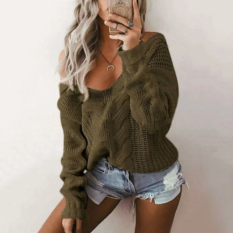 Damen Oversize Strickpullover mit langen Ärmeln – Thalia