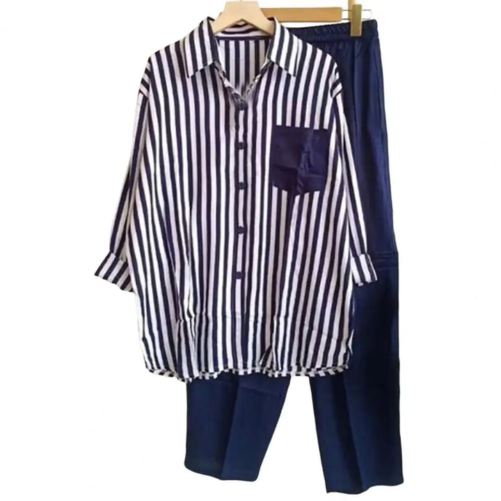 Zweiteiliges Sommer-Set aus Leinen Lockeres Shirt & Weite Hose - Zayenne
