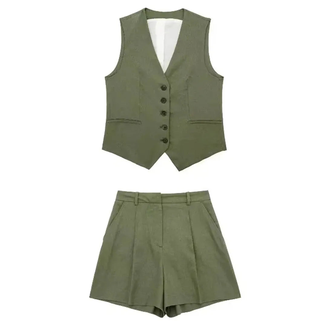 Zweiteiliges Sommeroutfit mit Vintage-Top – Amaya