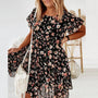 Boho-Blumenkleid mit Rüschen und Taillenschnitt – Calista
