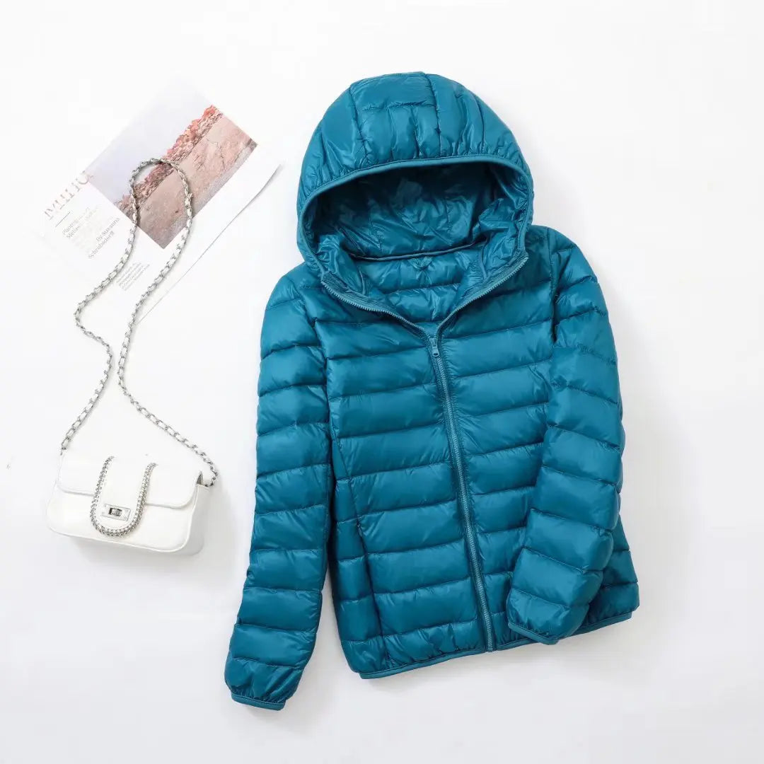 Wendbare Daunenjacke mit Kapuze – Soraya