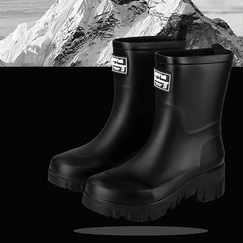 Damen Chelsea-Regenstiefeletten wasserdicht mit Blockabsatz & Profilsohle – Saphira