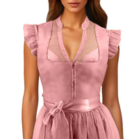 Dirndl Bluse mit Volantärmeln – Leni Oktoberfest 2025