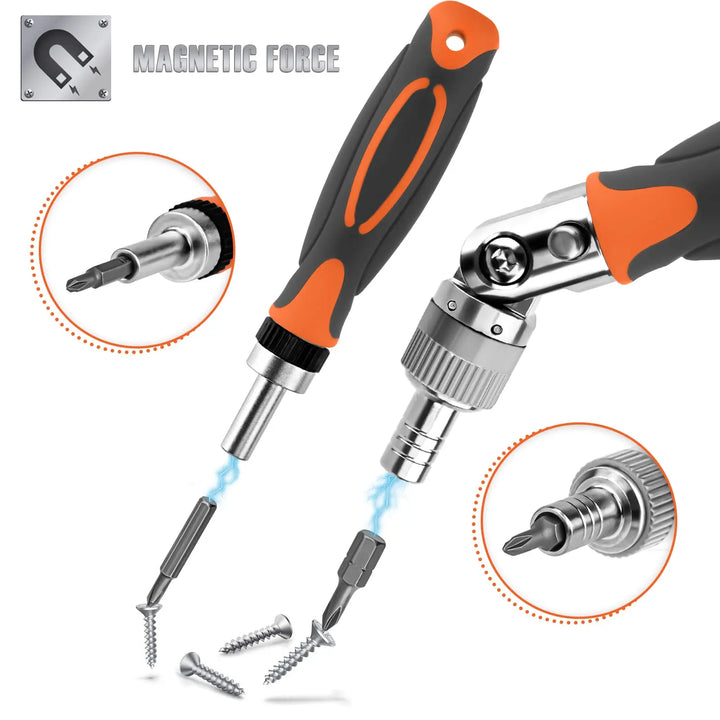 68-in-1 Ratschraubendreher Set mit Magnetbits & Verlängerungsstange – FortiDrive