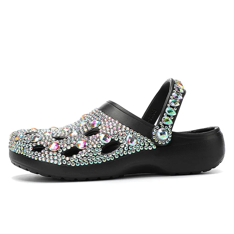 Kristallverzierte Sommer-Damenslipper aus EVA – Alviera