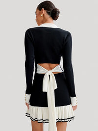 Strick-Minikleid mit Rückenausschnitt und Bandage-Design – Amira