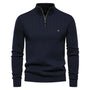 Herren Strickpullover aus Baumwolle mit Reißverschluss & Stehkragen – Ardel